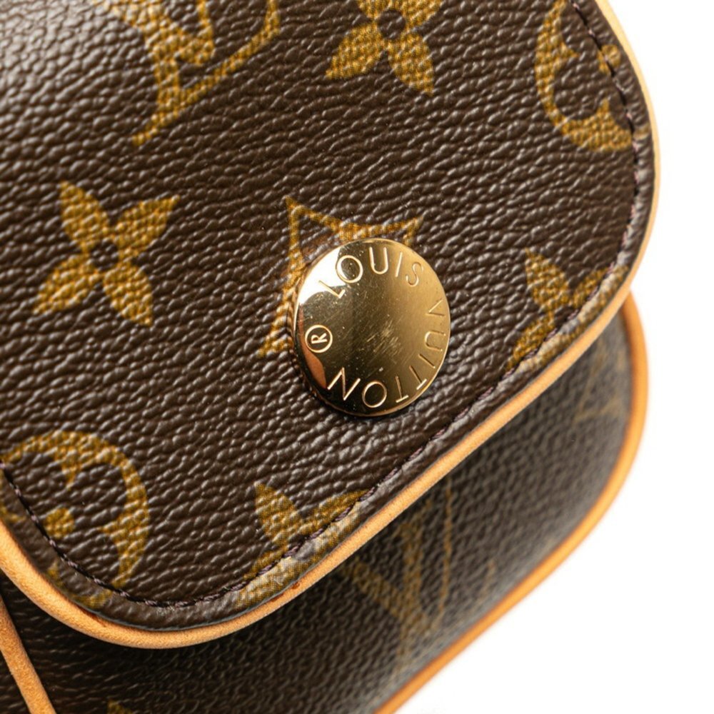 LOUIS VUITTON Authentic Brown Monogram Leather Pochette Shoulder Bag - Picture 6 of 9